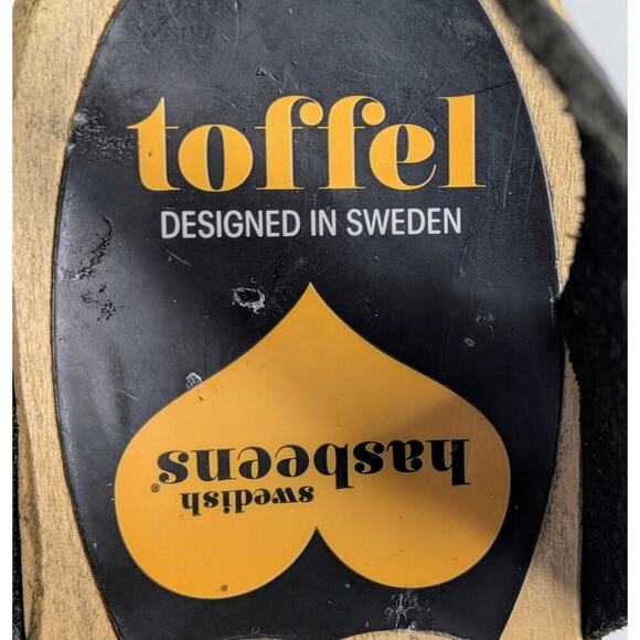 Swedish Hasbeens Shoes Cross Strap Debutant Womens EU 37 Black Leather Sandals - Picture 3 of 16